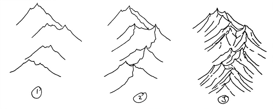 Featured image of post How To Draw Mountains With Pen - How to draw cliffs and crevasses.